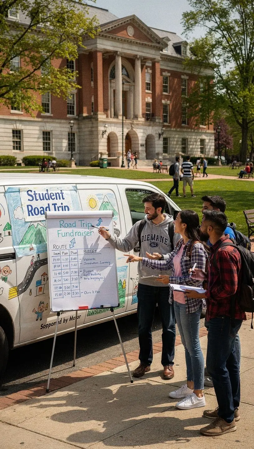 Samochód zaparkowany na malowniczej drodze, symbolizujący bezpieczeństwo i ochronę.